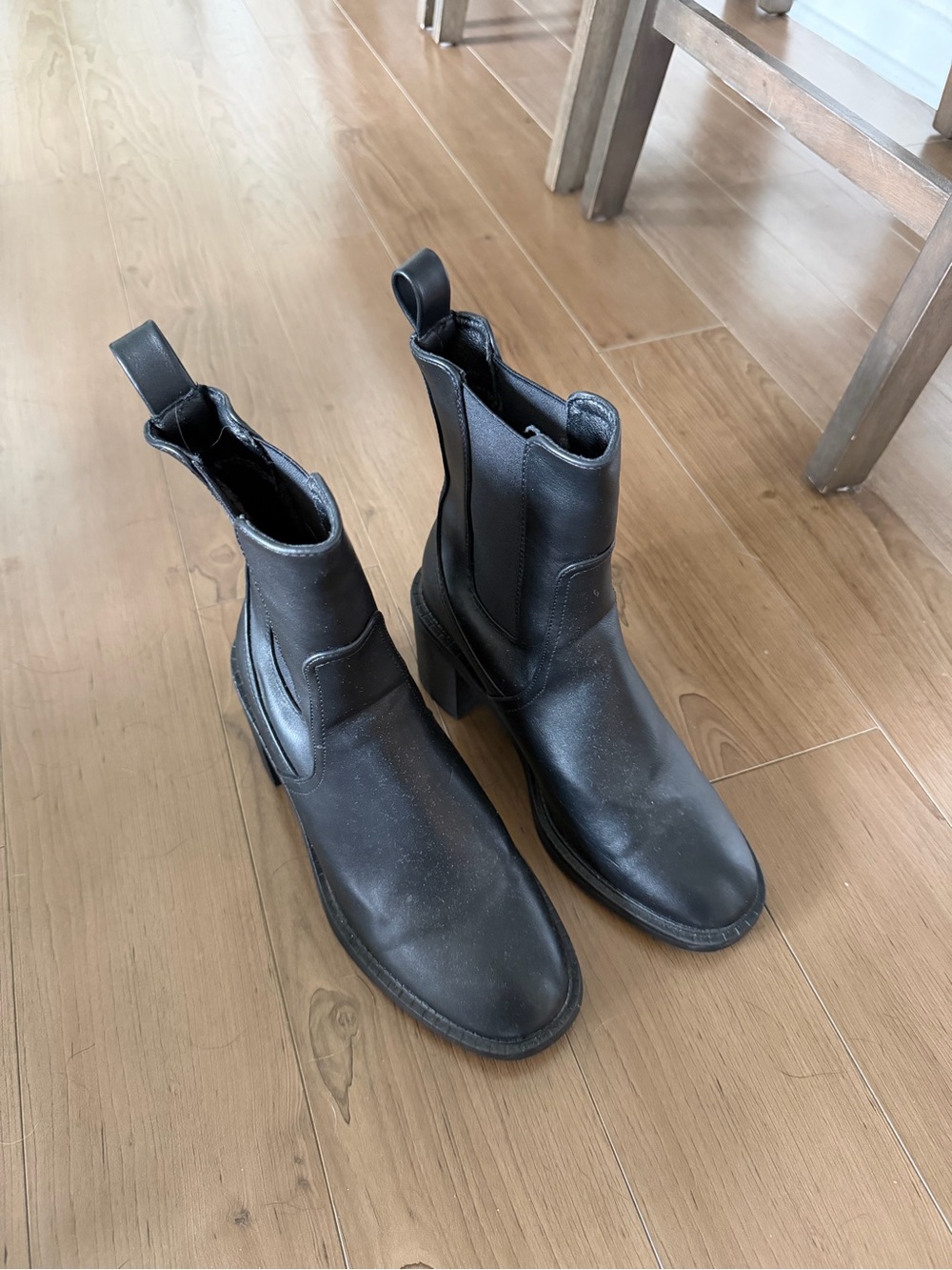 Faux leather booties